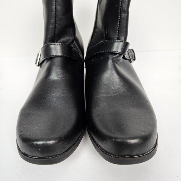 Khombu Madison Black Faux Leather/Fur Lined Winter Heel Boot 9.5 - Picture 3 of 10